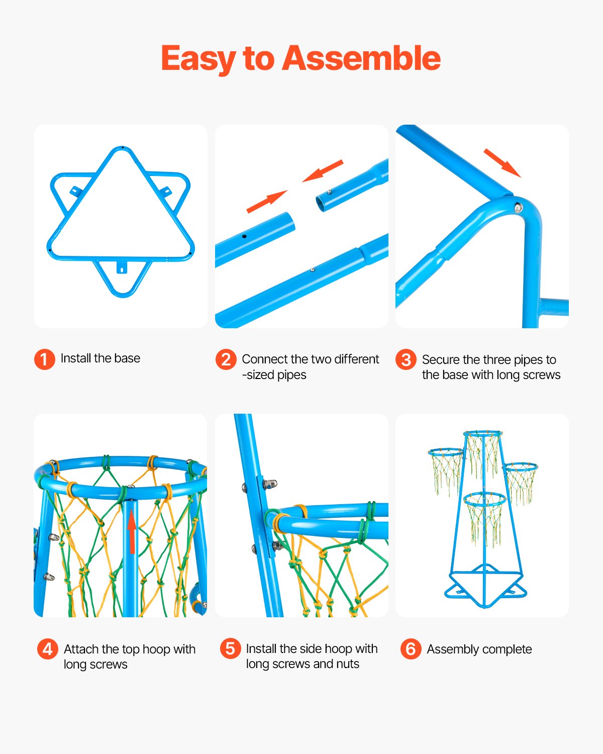 US Local Kids Basketball Hoop 4-Hoop Portable Basketball Stand With Adjustable Heights