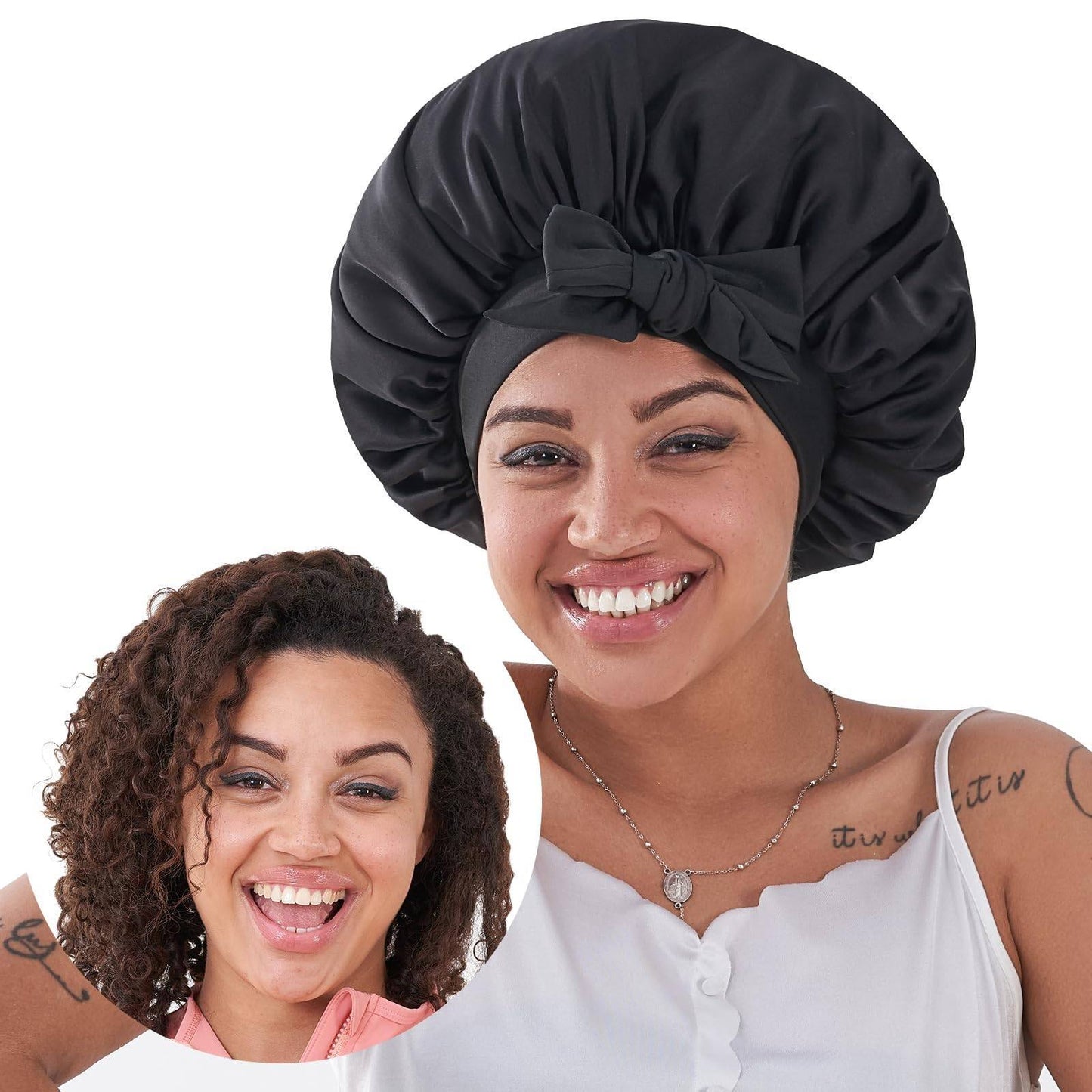 US Local Silk Bonnet, Satin Hair Bonnet For Sleeping For Wavy Curly Natural Hair