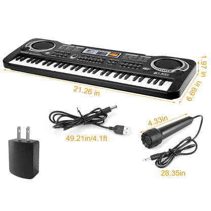 US Local 61 Keys Digital Music Electronic Keyboard Electric Piano Musical Instrument Kids Learning Keyboard With Microphone For Beginners Kids Girls Boys Adults