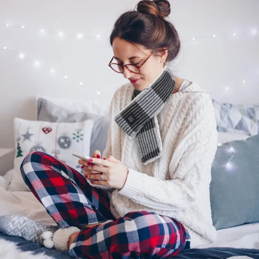 US Local Electric Heated Scarf USB Heating Neck Wrap Unisex Winter Heated