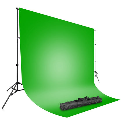 US Local 1Pc 6.5 X 10ft Photo Video Studio Backdrop Background Stand Adjustable Heavy Duty Photography Backdrop Support Stand Set With Carrying Bag Clamps