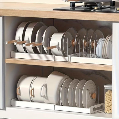 US Local A Retractable Kitchen Storage Rack With Pot Rack, Dish Rack, Drainer And Pull-out Drawer, A Space-saving Storage Solution