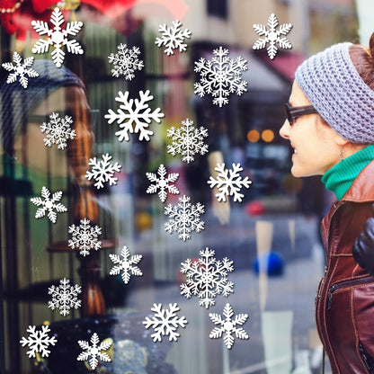 US Local 5 Sheets White Snowflake Static Sticker