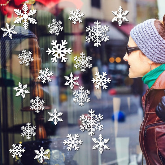 US Local 5 Sheets White Snowflake Static Sticker