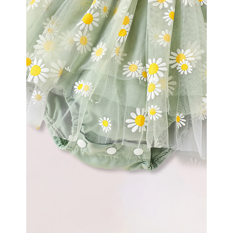 US Local Newborn Infant Baby Girl Summer Outfits Romper Dress Floral Jumpsuit With Bow Headband Set