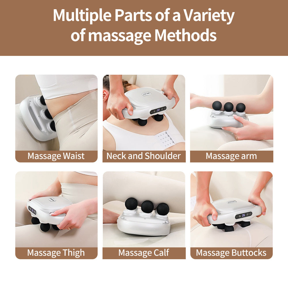 US Local Handheld Deep Tissue Massagers  Percussion Massage Gun  6-Head Back Massager For Muscle Relaxation In Back Leg Neck Shoulder And Body Gifts For Families And Friends