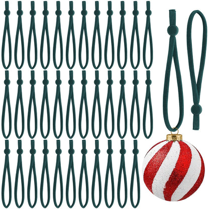 US Local 150Pcs Ornaments String For Christmas Tree, Adjustable Ornaments Ribbon Hangers Christmas Ties String Ribbon Loops For Ornament Hanging Tree Decorations, Green