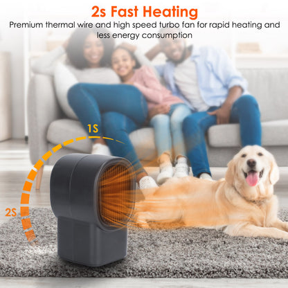 US Local 1 Pc 500W Portable Electric Space Heater Mini Desktop Fan Heater Personal Small Space Heater For Home Office