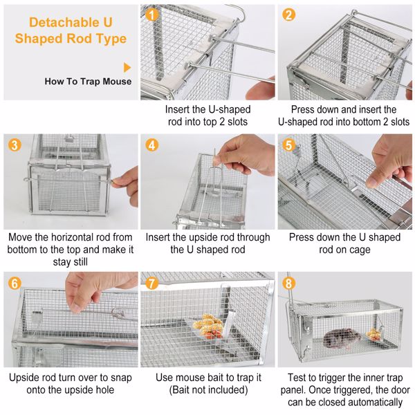 US Local Mouse Trap, Galvanized Iron Mouse Control Bait Catcher