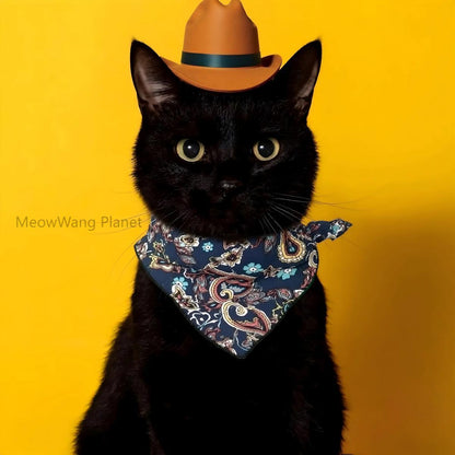 US Local Dog Cat Collar Dog Cat Bandana Handmade Premium Quality Cute Pet Hat Scarf Set For Cats Small Dogs Adorable Mini Costume Accessory For Photos Soft Cozy Pet Headgear For Halloween Christmas Daily Dress