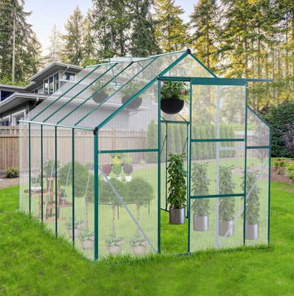 US Local 6X10FT Polycarbonate Greenhouse With Raised Base, Anchor, Heavy Duty Walk-in