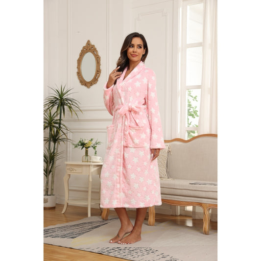 US Local RONGTAI - Soft Fleece Robes For Women, Lightweight And Warm, Spa & Bath Robes For Mom, Wife & Friend