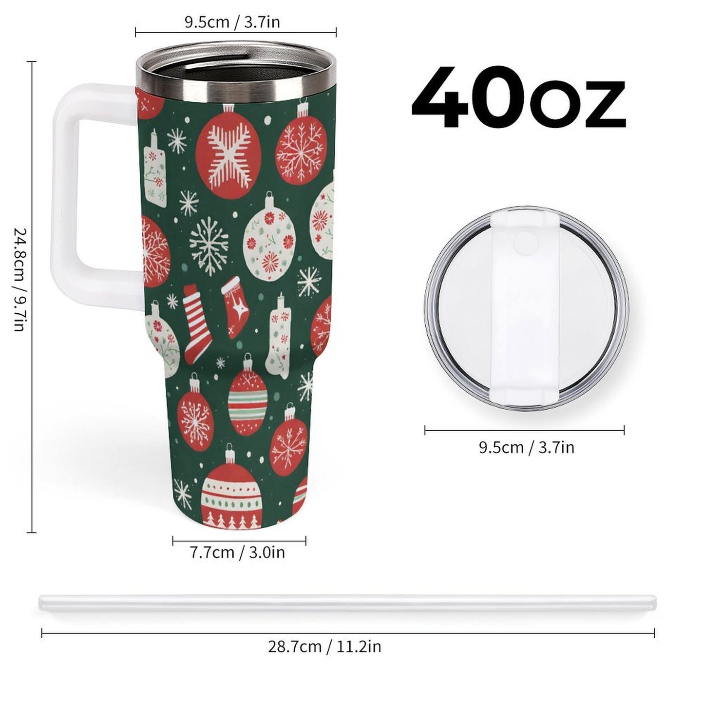 PHDT00130 POD US Local Tumbler 40 oz Large Capacity Car Cup Christmas Lights