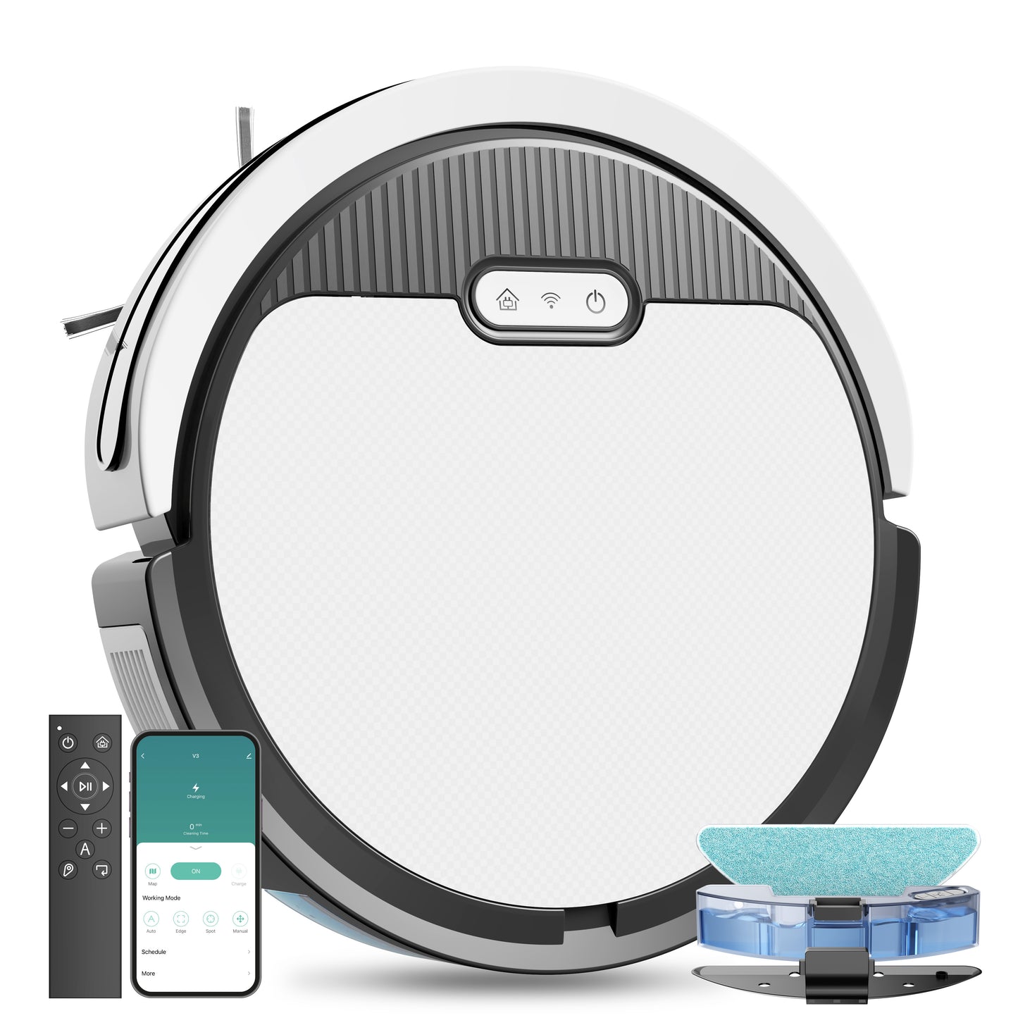 US Local Robot Vacuum And Mop, 3 In 1 Combo Cleaner For Home With Pet Hair And Hard Floor, 5000Pa Suction, 120 Mins Run Time,Self-Charging,Super Thin Body