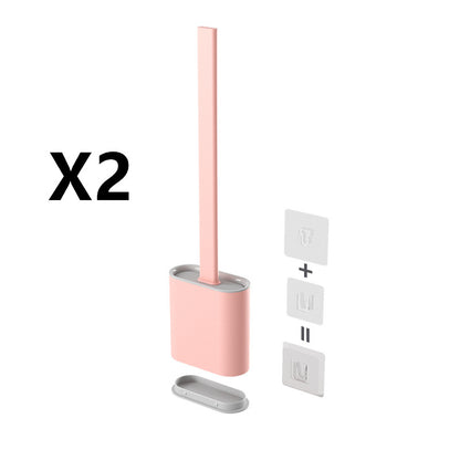 Creative Wall-Mounted Soft Brush With Cover For Toilet Washing