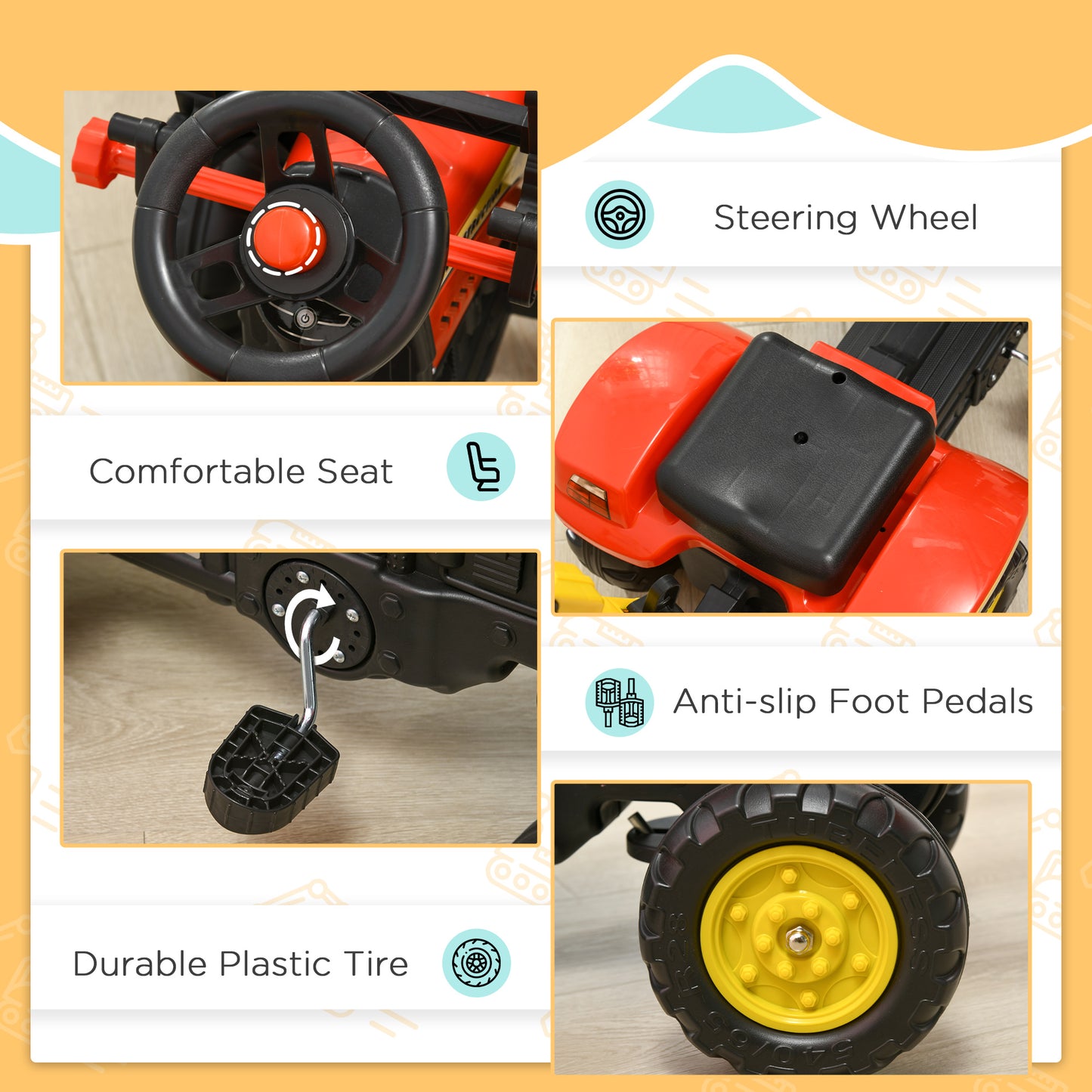 US Local 3 in1 Kids Ride On Excavator/Bulldozer