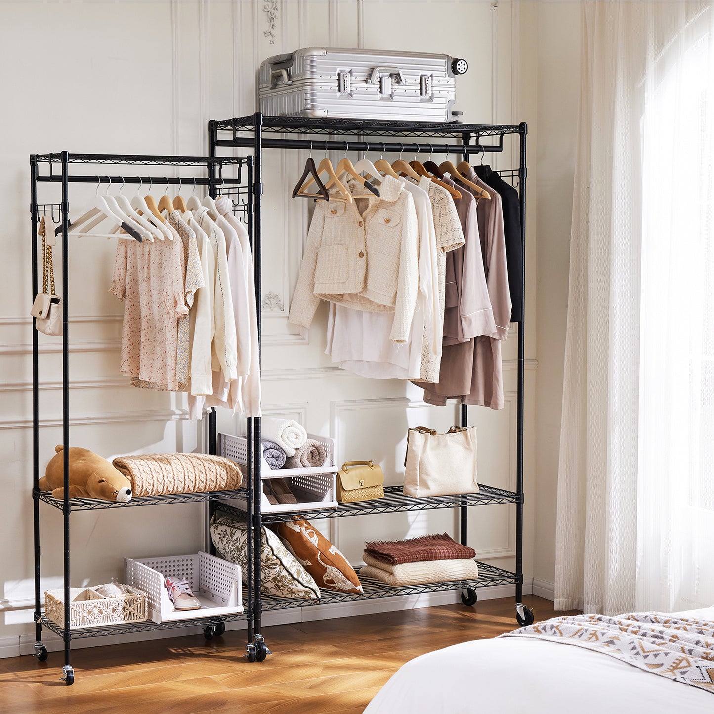 US Local Adjustable Mobile Hanger, Iron Storage Hanger