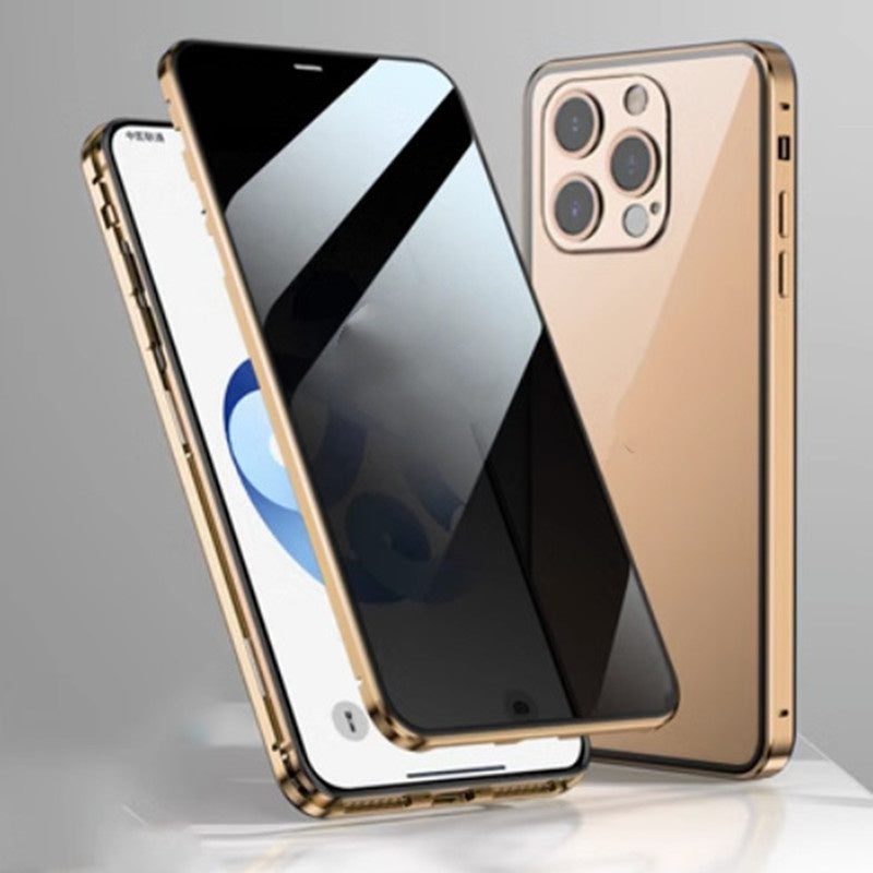 USA Local Peep-proof Magnetic Glass Double-sided Buckle Phone Case