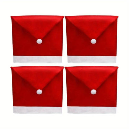 US Local 4pcs 12pcs Christmas Chair Covers Santa Hat Chair Covers Christmas Chair Back Covers
