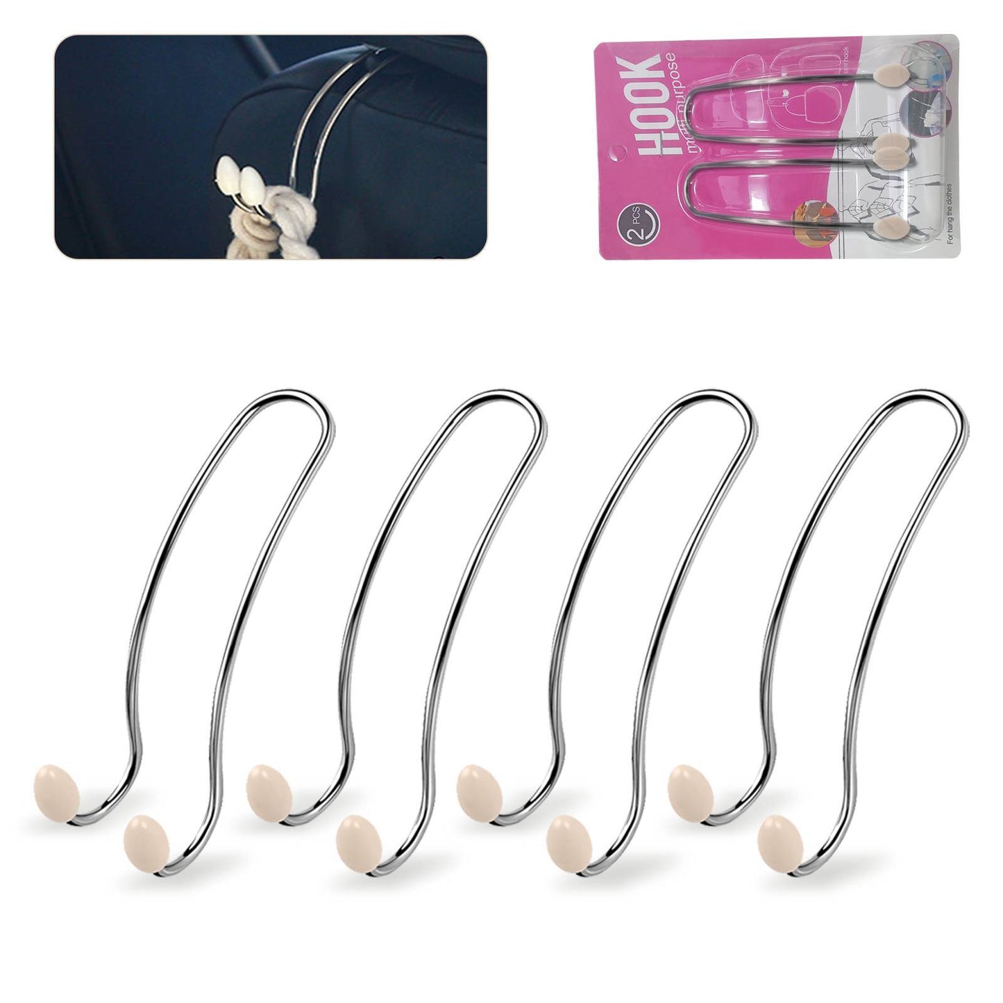 4PCS Multi-functional Vehicle-mounted Storage Hook ,Car Seat Back Storage Hook