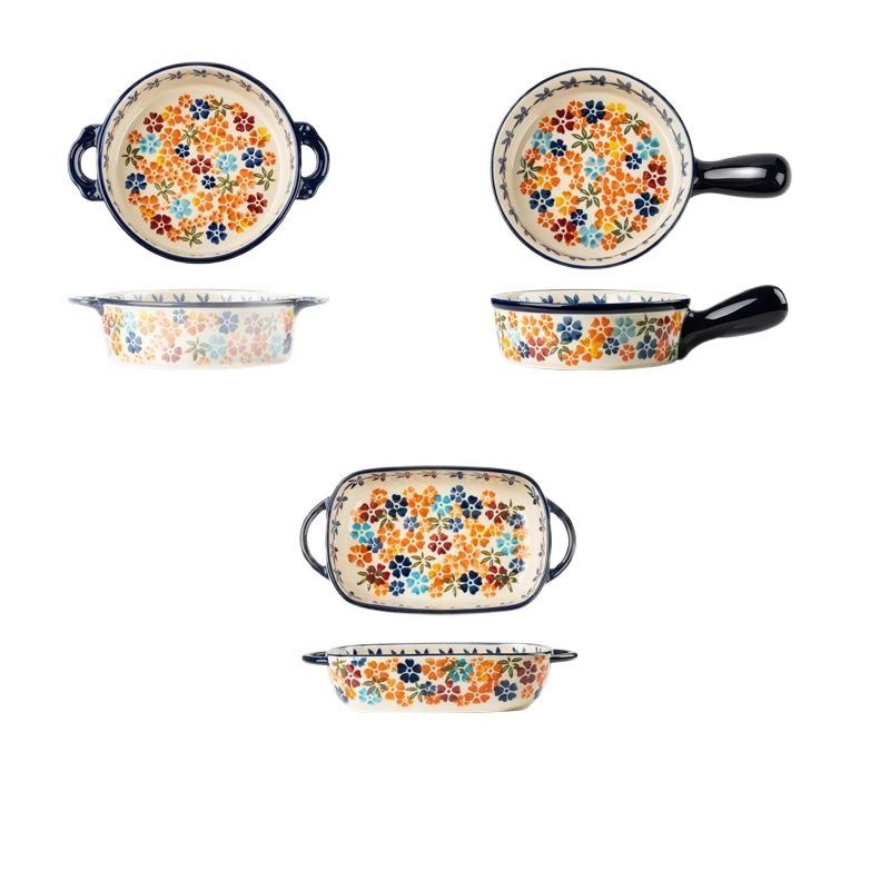 Ceramic Bowl With Special Handle For Oven And Microwave Oven