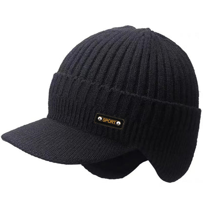 Warm Ear Protection Hat Men's Thickened Woolen Cap