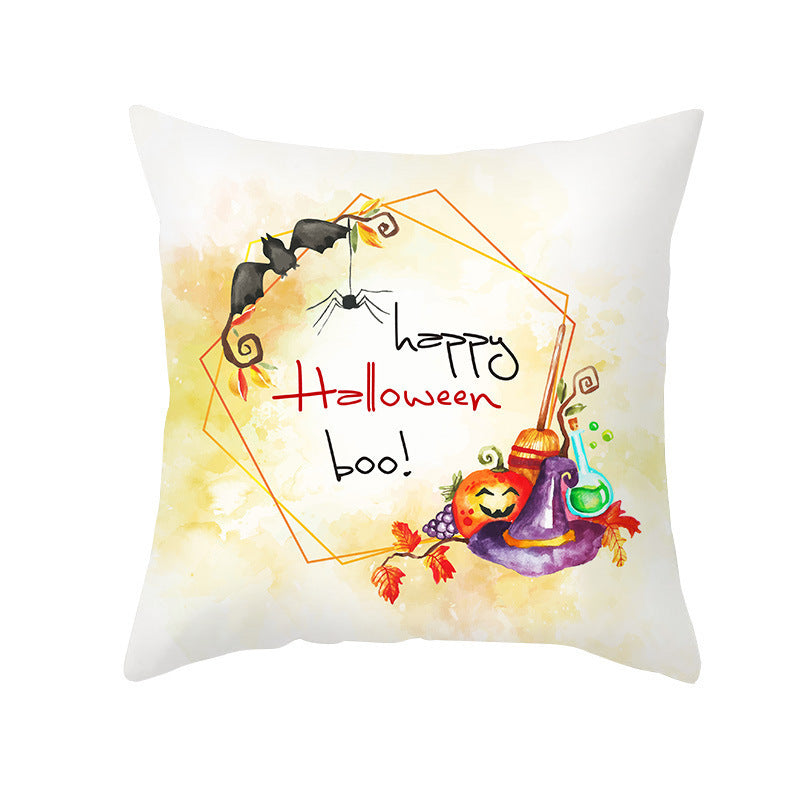 40 Style Halloween Pillowcase Pumpkin Letter Fly Velvet Pillow Cushion Cover