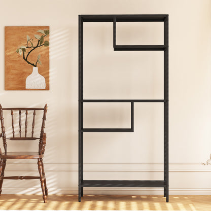 US Local Modern Storage Shelf With 4 Compartments & Metal Legs, Freestanding Organizer,Book Shelves  Display Shelves For Living Room, Bedroom, Home Office