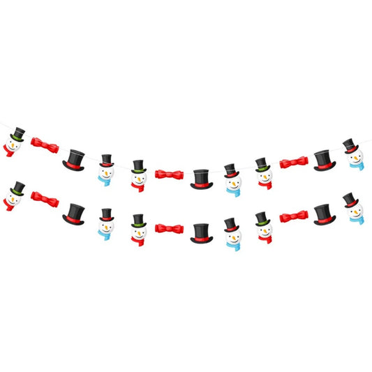 US Local 24PCS Christmas Banner Paper Christmas Sign Garland Gingerbread Man Snowman Hanging Christmas Bunting Garland For Christmas Party Decorations Xmas Holiday Home Decor