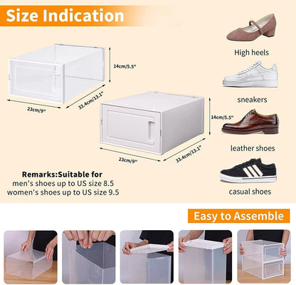 US Local 15 Pack Foldable Shoe Box Storage Containers Storage Bins Shoe Storage Organizer Drawer
