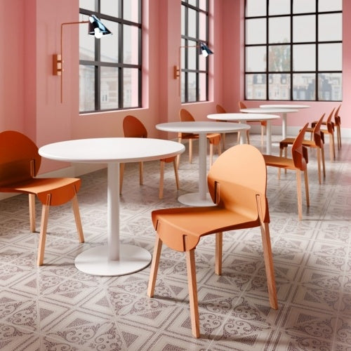 US Local 4-Pack Grey Blue Chairs Red Oak Wood Legs & PP Seat, Indoor Dining & Living Room Furniture Set