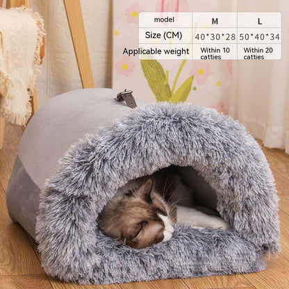 New Splice Portable Pet Nest Portable Autumn And Winter Warm Dog Nest Moisture-proof Long Fur Cat Nest Pet Nest