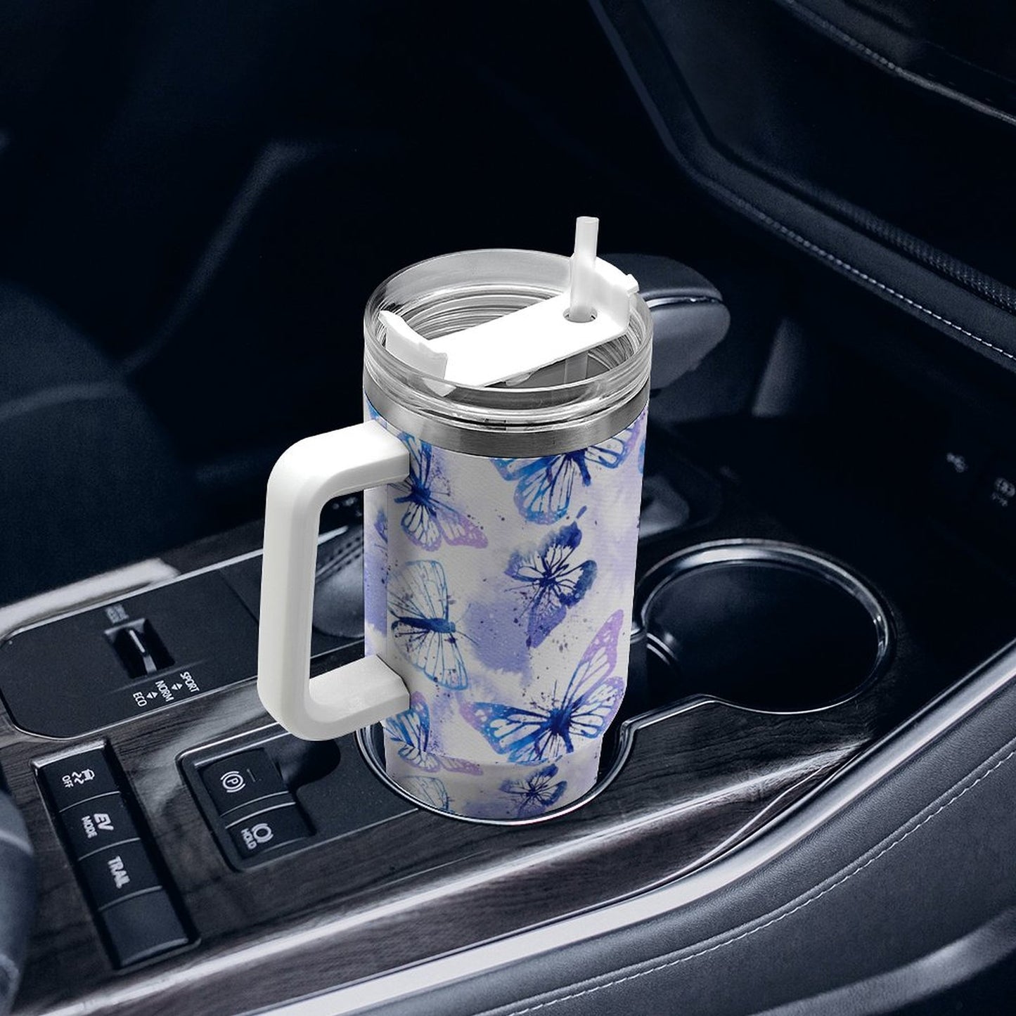 PHDT00534 POD US Local Tumbler 40oz Large Capacity Car Cup Butterfly Watercolor