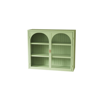 US Local 27.56-inch Glass Door Modern Double Door Cabinet