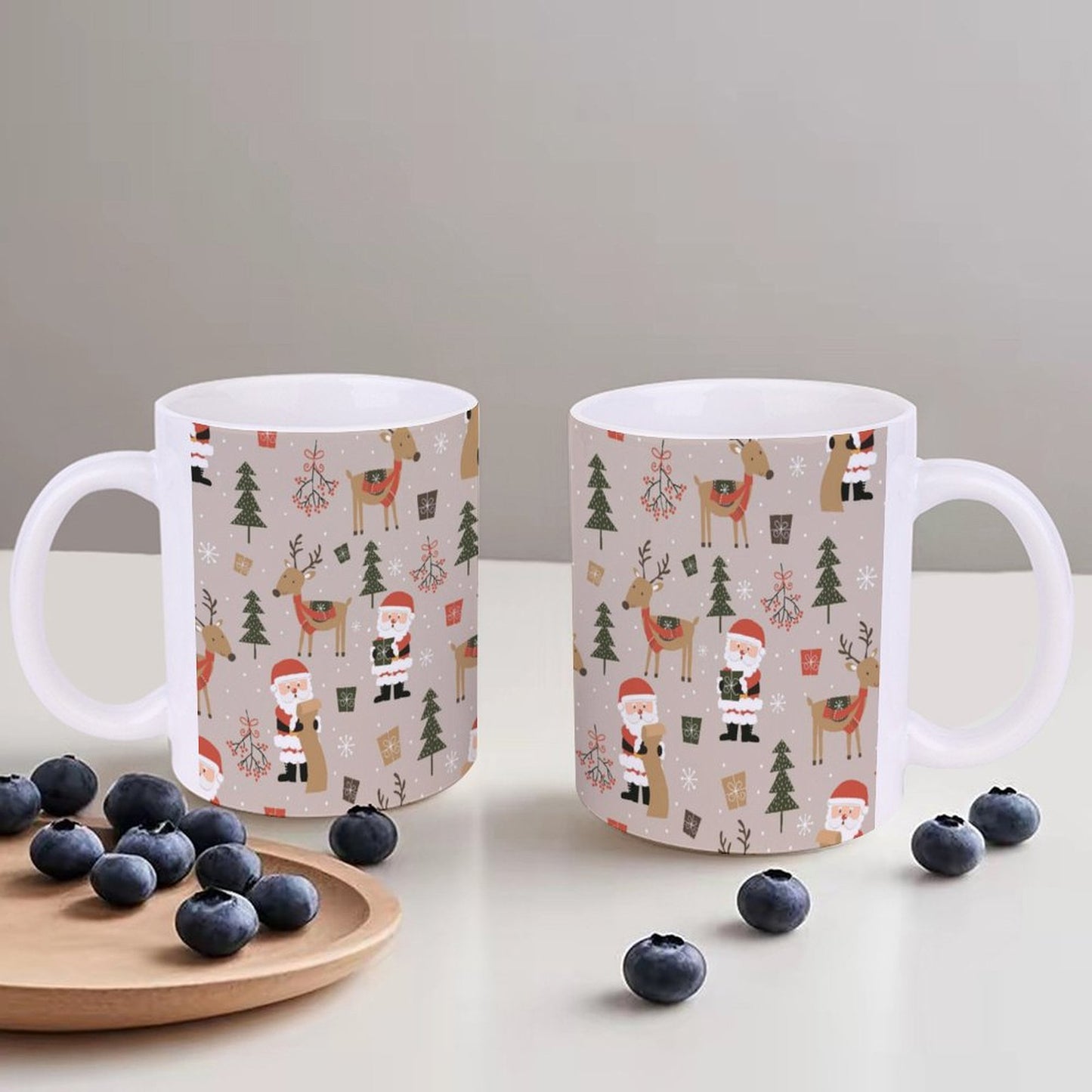 POD US Local White mug with full print, Brown, Christmas, Santa Claus 0019