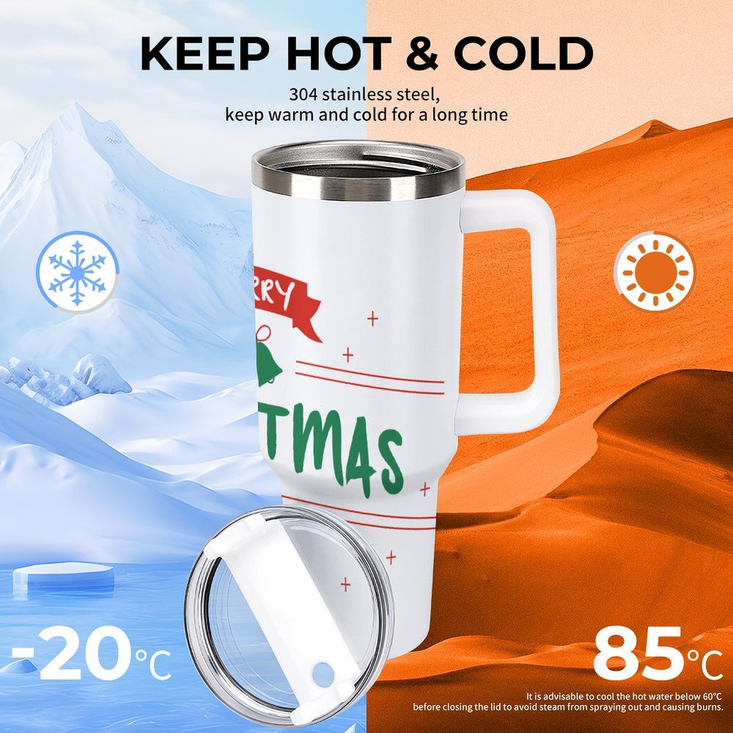 PHDT00082 POD US Local Tumbler 40 oz Large Capacity Car Cup Christmas