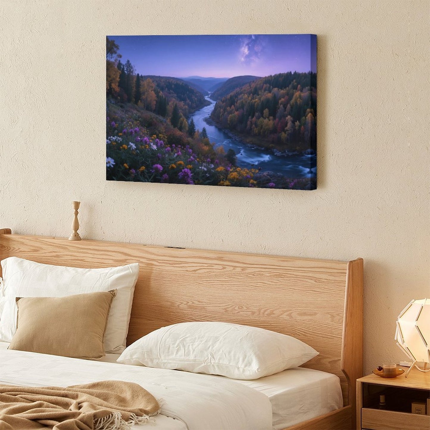 Decorative Interior Frame Painting Mountain-river-starry-autumn-1