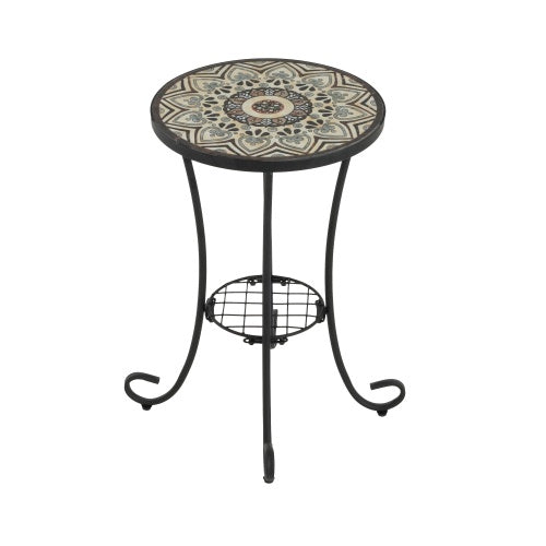 US Local Patio Side Table With Shelf