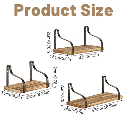 US Local 3 Pcs Wood Floating Shelves