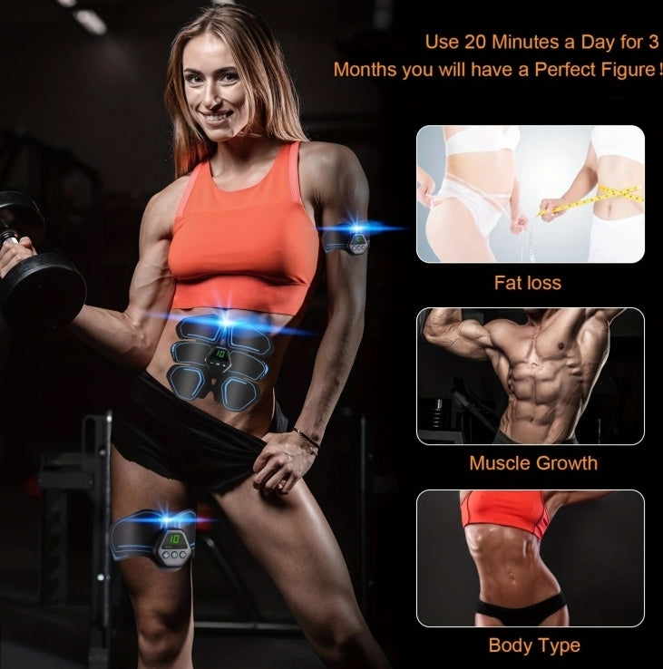 US Local ABS Stimulator, Ab Trainer, EMS Muscle Stimulator LCD Screen Muscle Stimulator USB Rechargeable Por