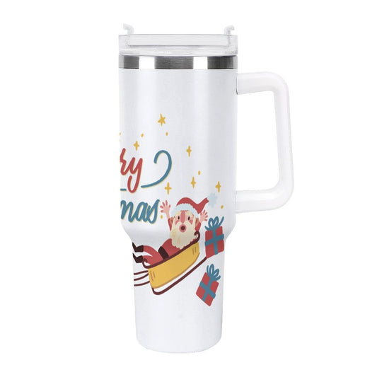 PHDT00449 POD US Local Tumbler 40 oz Large Capacity Car Cup Santa Claus Christmas Gift Star