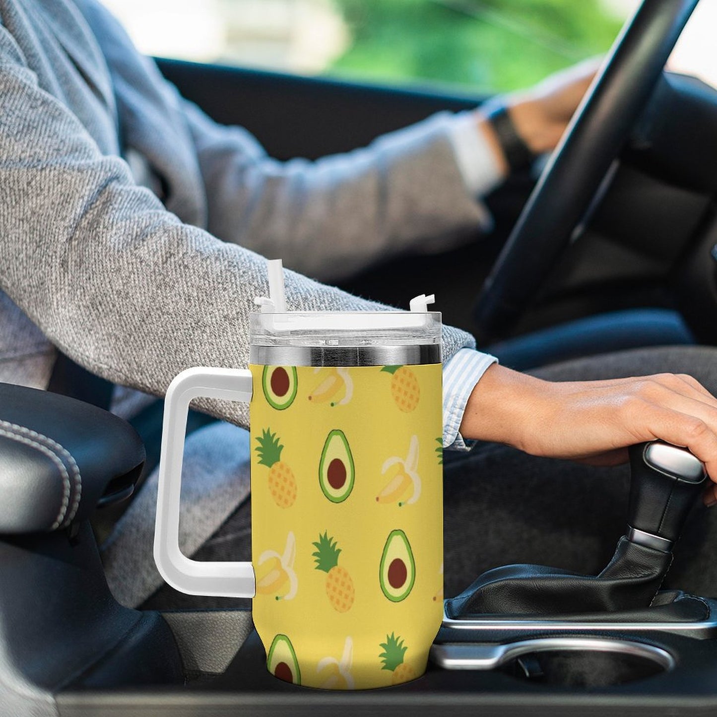 PHDT00096 POD US Local Tumbler 40 oz Large Capacity Car Cup Summer, Banana, Pineapple