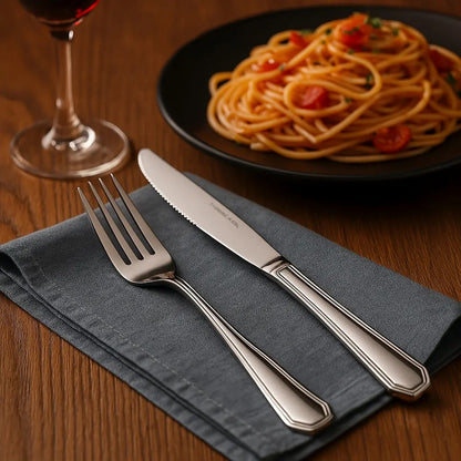 US Local 16 Piece Luxury High-end Silver Tableware Family Utensil Set - Stainless Steel 4-person Utensil Service Including Fork, Knife, Spoon, And Teaspoon - Durable, Elegant, Rust Proof Utensil Set, USPS Ship