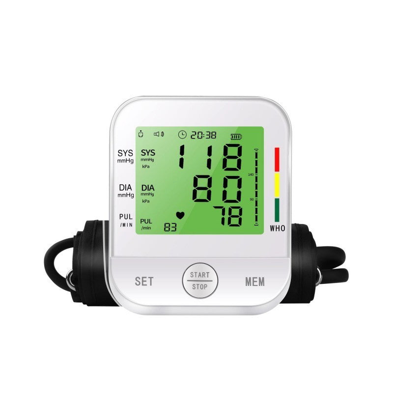 UK Local Home Arm Blood Pressure Monitor With Large Arm Cuff, Voice Announcement, Three-color Backlight And Large Display