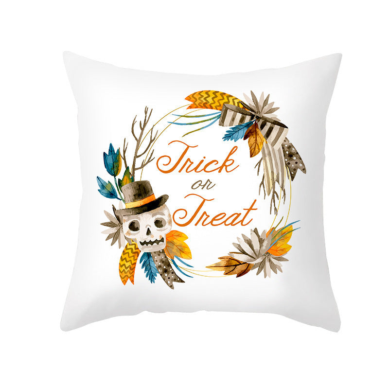 40 Style Halloween Pillowcase Pumpkin Letter Fly Velvet Pillow Cushion Cover