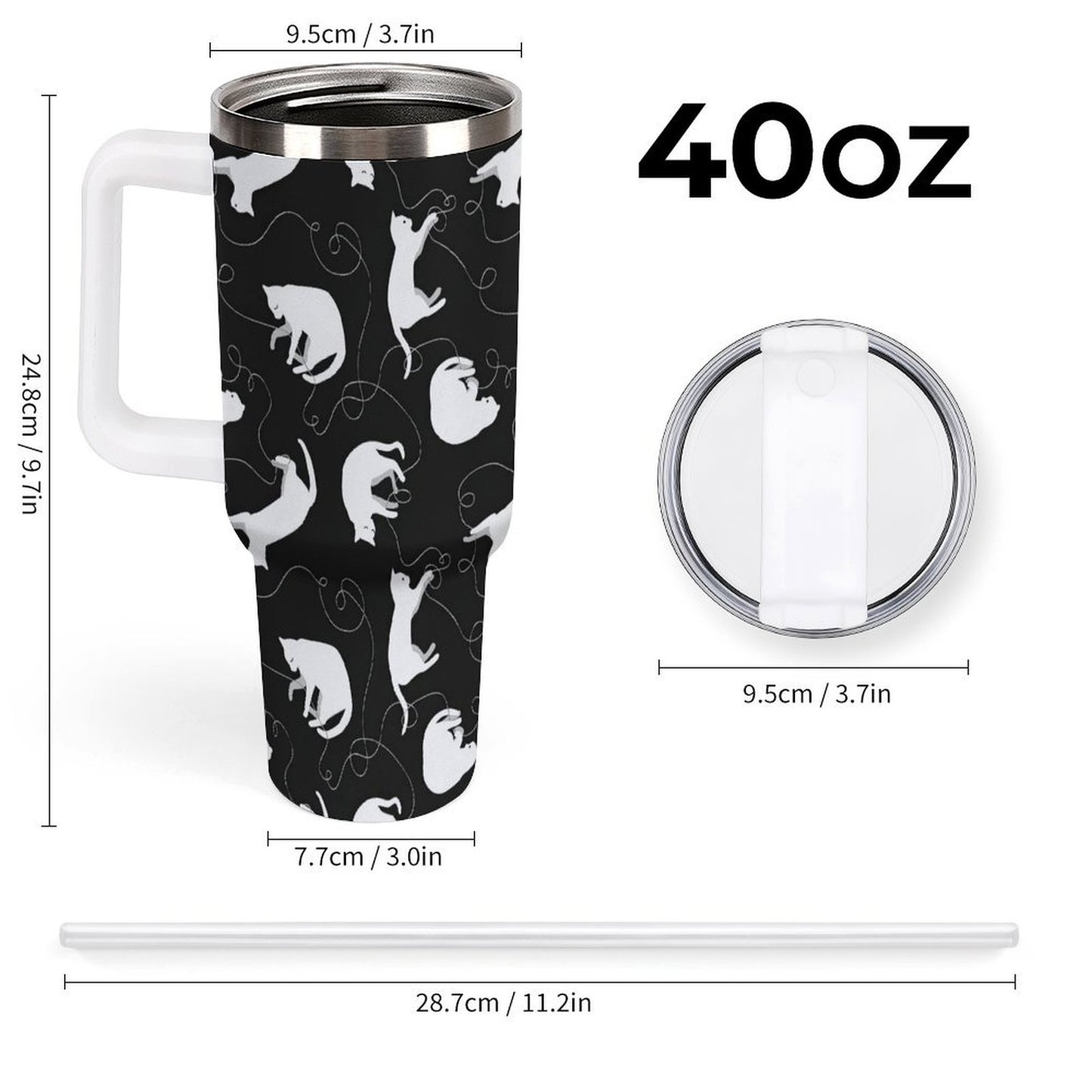 PHDT00193 POD US Local Tumbler 40 oz Large Capacity Car Cup Cat