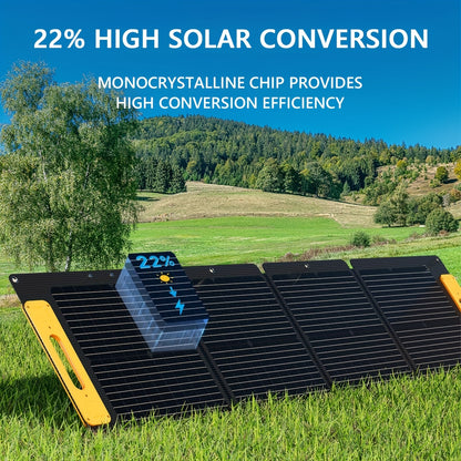 US Local 100W Portable Foldable Solar Charging Panel - High Efficiency With USB-C PD3.0, USB-A QC3.0 And DC 20V Output, Lightweight And Compact Design For Camping, Hiking, RV Outings And Outdoor Adventures