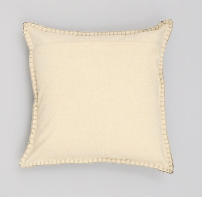 US Local Stonewashed Cotton Velvet Throw Pillow With Decorative Handstiched Edges-19X19 Inch