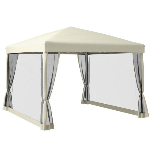 UK Local Outsunny 3 X 3m Pop Up Gazebo With 4 Mesh Sides And Carry Bag, Height Adjustable Party Canopy Tent, Portable Garden Outdoor