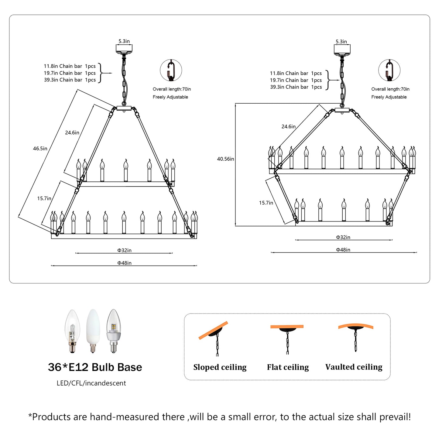 US Local 2 Tiers Wagon Wheel Chandelier Wooden Farmhouse 36-Light Black Metal Chandeliers 2-Story Light Fixtures Industrial For High Ceiling Living Dining Room Foyer. Adjustable Height